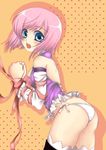  :o alternate_costume ass back bdsm blush bondage bound bound_arms detached_sleeves estellise_sidos_heurassein open_mouth panties pink_hair ribbon sakasaka short_hair solo tales_of_(series) tales_of_vesperia thighhighs underwear white_panties 