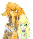  blonde_hair breasts canine cartoon catdog catdog_(series) claws clothing collar dog dog_tags duo female gb-of-bs gloves green_eyes hair heterochromia male mammal muscles orange orange_body orange_hair poodle s shirt shriek_dubois spiked_collar spots tan 