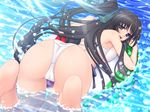  ass bikini black_hair fusataka_shikibu game_cg kotowari long_hair swimsuit water yuigahama_yuki 