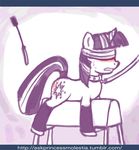  bdsm blindfold blush bondage bound collar cutie_mark equine female feral friendship_is_magic gif hair horn horse john_joseco leash long_hair mammal multi-colored_hair my_little_pony pony riding_crop solo spanking spreader_bar spreading tail tail_wrap tumblr twilight_sparkle_(mlp) unicorn 