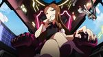  boots bow bracelet brown_eyes brown_hair cockpit fingernails idolmaster idolmaster_(classic) jewelry long_hair minase_iori mujin_gattai_kisaragi nail_polish non-web_source smirk solo 