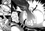  1girl amazume_ryuuta ball_gag bdsm bondage bound breasts chigusa_nana feet gag gagged greyscale large_breasts masochism monochrome nana_to_kaoru non-web_source official_art stepped_on tears 