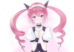  akiha_rumiho animal_ears cat_ears maid_headdress nonaka_yuu pink_eyes pink_hair solo steins;gate twintails waitress wristband 