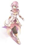  boots bracelet dress estellise_sidos_heurassein fruit_punch full_body gloves green_eyes jewelry knee_boots pants pink_hair short_hair solo tales_of_(series) tales_of_vesperia walking white_gloves 