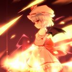  bat_wings hat red_eyes remilia_scarlet shize_(coletti) short_hair solo touhou white_hair wings 