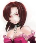  bdsm breasts chain collar deathsmiles dress leash red_eyes red_hair rosa_(deathsmiles) short_hair shousai_tooru slave small_breasts 