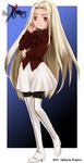  boots dress fate/stay_night fate/zero fate_(series) irisviel_von_einzbern long_hair pantyhose red_eyes solo thigh_boots thighhighs valkyrieproject white_hair 