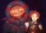  caster_(fate/zero) fate/zero fate_(series) halloween jack-o'-lantern multiple_boys orange_hair pumpkin satokimi uryuu_ryuunosuke 