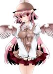  animal_ears bad_id bad_pixiv_id breasts dress hat highres jewelry large_breasts long_hair mystia_lorelei onjin0110 open_mouth pink_hair red_eyes smile solo touhou wings 