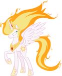  alicorn alpha_channel cutie_mark equine female feral fire flaming_hair flaming_tail friendship_is_magic glowing glowing_eyes hair hi_res horn horse long_hair mammal my_little_pony pegacorn plain_background pony princess_celestia_(mlp) qsteel solo sun tail tiara transparent_background white_eyes winged_unicorn wings 