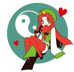 alternate_costume bad_id bad_pixiv_id braid green_eyes hat hong_meiling inoue_mikuni long_hair red_hair red_legwear red_scarf scarf solo thighhighs touhou twin_braids winter_clothes 