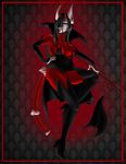  airlia anthro arctic_fox black boots costume devil female halloween pitchfork red solo tail white_fox yashendwirh 