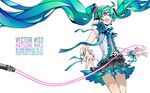  blue_hair hatsune_miku headphones long_hair miwa_shirow purple_eyes skirt tagme twintails vector vocaloid white 