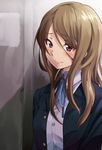  blush brown_eyes brown_hair extra k-on! light_smile long_hair sakayama_shinta school_uniform smile solo tachibana_himeko 