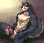  balls biceps big_muscles boulevard canine dripping erection fur humanoid_penis looking_at_viewer male mammal muscles nude penis pose precum rouen scar shining_(series) shining_tears shining_wind sitting solo video_games wolf 
