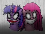  equine evil_grin female friendship_is_magic hair horn horse lesson_zero long_hair mammal mixermike622 multi-colored_hair my_little_pony nightmare_fuel open_mouth pink_hair pinkamena_(mlp) pinkie_pie_(mlp) pony purple_eyes purple_hair short_hair slasher_smile smile soul_devouring_eyes twilight_sparkle_(mlp) unicorn 