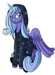  alicorn alpha_channel blue_hair cup cutie_mark drink equine female feral friendship_is_magic hair hoodie horn horse long_hair looking_at_viewer magic mammal my_little_pony pegacorn plain_background pony princess_luna_(mlp) smile socks solo tail transparent_background winged_unicorn wings 