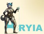  armor aryia big_breasts bikini blue_hair breasts canine chubby cleavage clothed clothing female glass hair liquid looking_at_viewer mammal open_mouth pinup pose ratwell ryia skimpy solo swimsuit toes tongue tongue_out wide_hips wolf 