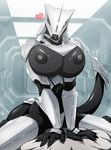  &lt;3 absurd_res aliasing android angela-45 armor big_breasts big_thighs blush breasts claws cyborg dragon female glowing glowing_eyes gynoid hi_res horn huge_breasts looking_at_viewer machine mechanical metal nipples one_eye_closed open_mouth organic pose prehensile_tail robot scalie shiny solo tail thick_tail thick_thighs unconvincing_armor walter_sache wink 
