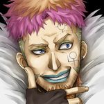  bad_id bad_pixiv_id blue_eyes earrings facial_hair facial_mark fingerless_gloves gloves goatee jake_martinez jewelry kei0602 lipstick makeup male_focus multicolored_hair orange_hair pink_hair portrait solo tattoo thinking tiger_&amp;_bunny two-tone_hair 