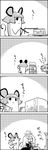  4koma animal_ears cheese closed_eyes comic dowsing_rod food from_behind greyscale highres hijiri_byakuren kasodani_kyouko monochrome mouse_ears mouse_tail multiple_girls nazrin plate smile tail tani_takeshi television touhou translated wooden_fish yukkuri_shiteitte_ne 