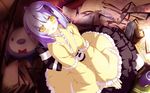  blush book dress game_cg irotoridori_no_sekai natsume_eri psp shikishima_kyou short_hair yellow_eyes 