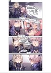  3girls 4koma ak-12_(girls_frontline) an-94_(girls_frontline) aningay blue_eyes blush comic commentary_request finger_to_mouth girls_frontline gloves long_hair multiple_girls open_mouth pink_hair purple_eyes shushing side_ponytail silver_hair smile st_ar-15_(girls_frontline) tagme translation_request 