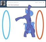  alicorn blue_hair cartwheel equine eyes_closed female friendship_is_magic hair horn long_hair loop mammal my_little_pony portal portal_(series) princess_luna_(mlp) solo valve winged_unicorn wings 