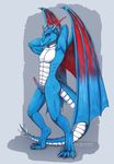  anthro dragon drako erection looking_at_viewer male penis pose sheath slit solo wings 