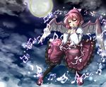  bad_id bad_pixiv_id closed_eyes hat highres migi_nagi moonlight music mystia_lorelei night pink_hair singing solo touhou wings 