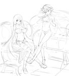  bikini greyscale monochrome multiple_girls np_(slipbounds) panty_&amp;_stocking_with_garterbelt panty_(psg) sketch stocking_(psg) swimsuit thighhighs 