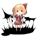  bad_id bad_pixiv_id blonde_hair chibi hair_ribbon nayuta_(scarlet-noize) necktie plaid plaid_neckwear plaid_ribbon plaid_skirt red_eyes red_neckwear ribbon rumia skirt solo touhou 