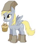  bizcuit blonde_hair cutie_mark derpy_hooves_(mlp) equine female feral food friendship_is_magic hair halloween holidays horse mammal muffin my_little_pony paper_bag pegasus pony solo trick_or_treat wings 
