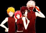  artist_request black_eyes black_hair blonde_hair eyes_closed gray_hair green_eyes grey_hair hand_holding haruno_sakura naruto pink_hair smile team7 team_7 uchiha_sasuke uzumaki_naruto 