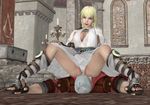  1boy 1girl 3d capcom crossover dante dante_(devil_may_cry) devil_may_cry devil_may_cry_4 facesitting femdom highres panties sitting sitting_on_face sitting_on_person sophitia_alexandra soul_calibur soulcalibur_iv spread_legs underwear 