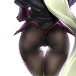  aq_interactive arcana_heart artist_request ass atlus blonde_hair cameltoe examu from_behind gauntlets gloves head_out_of_frame hips jacket long_hair mitsurugi_aoi panties panties_under_pantyhose pantyhose simple_background thigh_gap thighs underwear uniform weiss white_background wide_hips 