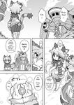  chocalate_gelato chocolat_gelato clothed clothing comic dog elh_meliz&#233;e elh_meliz&eacute;e english_text eyewear female goggles group male mammal monochrome red_savarin ro solatorobo standing text translated 