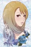  bad_id bad_pixiv_id blonde_hair blue_flower blue_hair blue_rose brown_eyes face flower gradient_hair karina_lyle lips long_hair multicolored_hair portrait rose solo tiger_&amp;_bunny v-room 