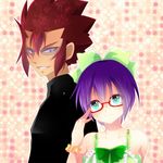  blue_eyes blue_hair bracelet brown_hair cobra_(fairy_tail) fairy_tail fuchise glasses green_eyes jewelry kinana_(fairy_tail) lowres purple_hair ribbon smile spiked_hair spiky_hair sunglasses 