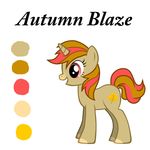  autumn_blaze cutie_mark english_text equine female feral friendship_is_magic fur hair horn mammal my_little_pony open_mouth original_character original_pony plain_background red_eyes solo tan_fur text two_tone_hair unicorn white_background 