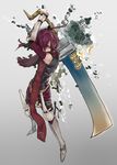  armor bad_id bad_pixiv_id fantasy highres original red_hair scarf short_hair solo sword usui_ryuu weapon yellow_eyes 
