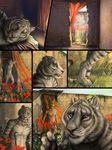  canine collar comic feline flower garden jackal male mammal rukis tiger topless white_tiger 