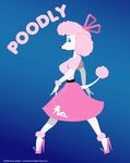  dog doug_winger female hair high_heels mammal pink_hair poodle skirt solo walking 