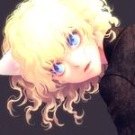 androgynous animal_ears blonde_hair blue_eyes cat_ears curly_hair face fang hunter_x_hunter kayu lips looking_at_viewer neferpitou solo 