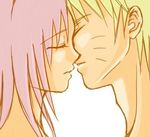  blonde_hair couple green_eyes haruno_sakura lowres mero_(replay_machine) naruto pink_hair uzumaki_naruto 