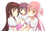  akemi_homura bad_id bad_pixiv_id brown_hair child cosplay hair_ribbon if_they_mated ips_cells kaname_madoka mahou_shoujo_madoka_magica mother_and_daughter multiple_girls orange_eyes ototsu_(nitta225) pink_hair purple_hair ribbon spoilers ultimate_madoka ultimate_madoka_(cosplay) yuri 