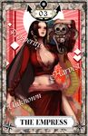  anchor black_hair boa_hancock breasts cape cleavage earrings english huge_breasts igarashi_(wp13) jewelry long_hair midriff one_piece salome_(one_piece) skull snake tarot 