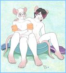  anthro avoid_posting biscuit biscuits conditional_dnp duo eyewear front glasses hair kiddiepool male mammal moodyferret mouse nude penis pool rat rodent siddy sitting waterwings whiskers 