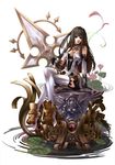 brown_hair comipa highres long_hair paolo_antonio_aguasin simple_background solo thighhighs thighighs white_background 