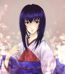  black_hair blush brown_eyes female japanese_clothes kimono long_hair nagisa-a rurouni_kenshin solo yukishiro_tomoe 